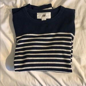 H&M Blue and White Striped Sweater